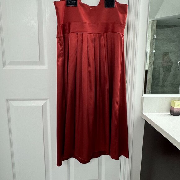 SIMPLY VERA VERA WANG NWT Rust Red Satin Velvet Cocktail Jeweled DRESS Size 12 - Picture 9 of 10